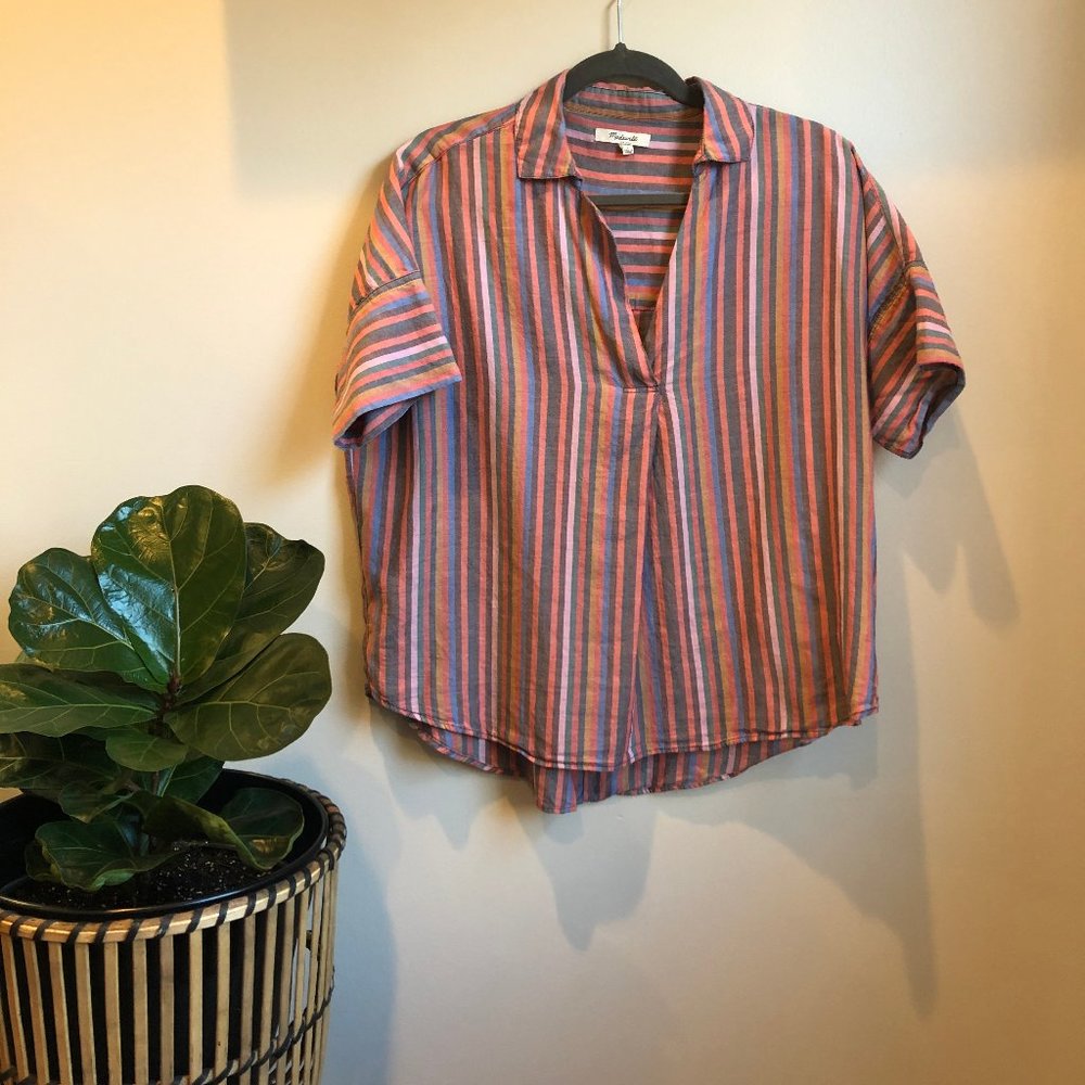 Madewell Colorful Button Down Flowy Top